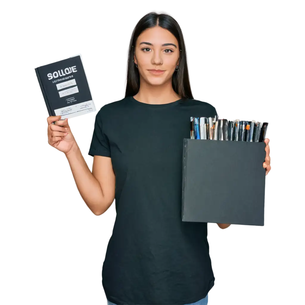Sales-Girl-Holding-Catalog-PNG-Image-HighQuality-Transparent-PNG-for-Marketing-and-Design
