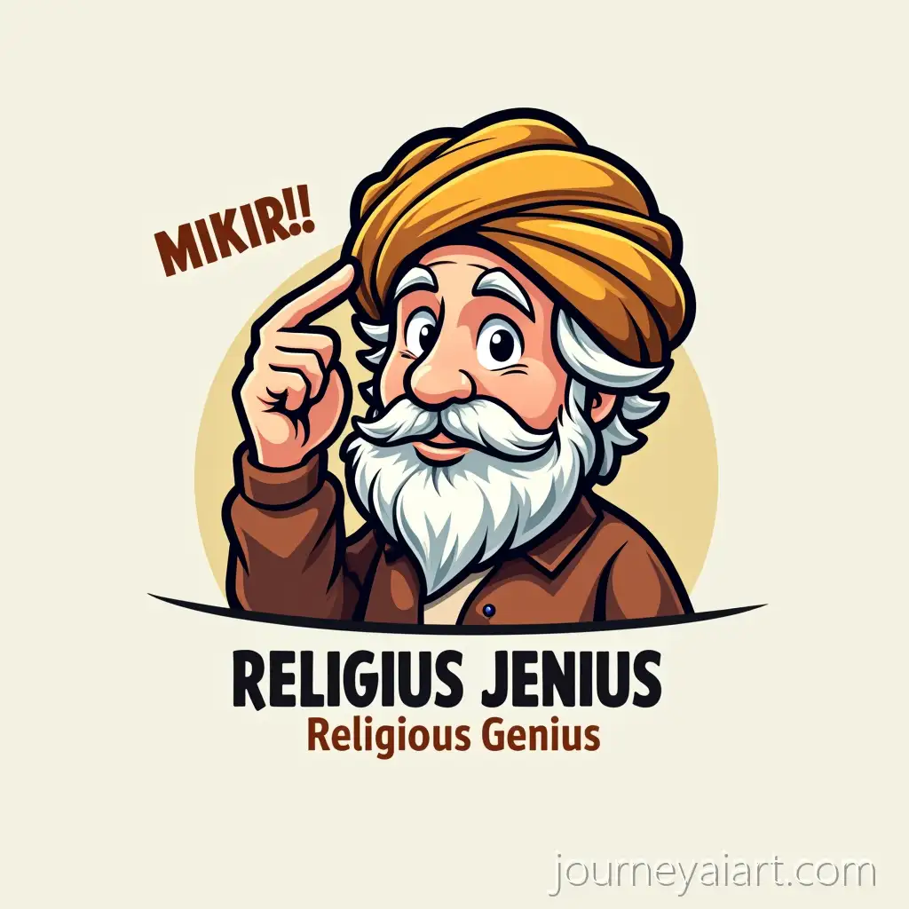Cartoon-Logo-of-Religious-Genius-with-Albert-Einsteinlike-Mascot