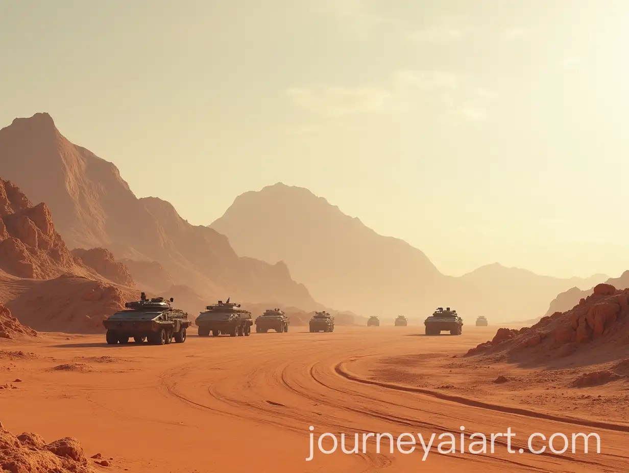 Military-Camp-on-a-Hot-and-Dry-Planet-with-Mountain-Background