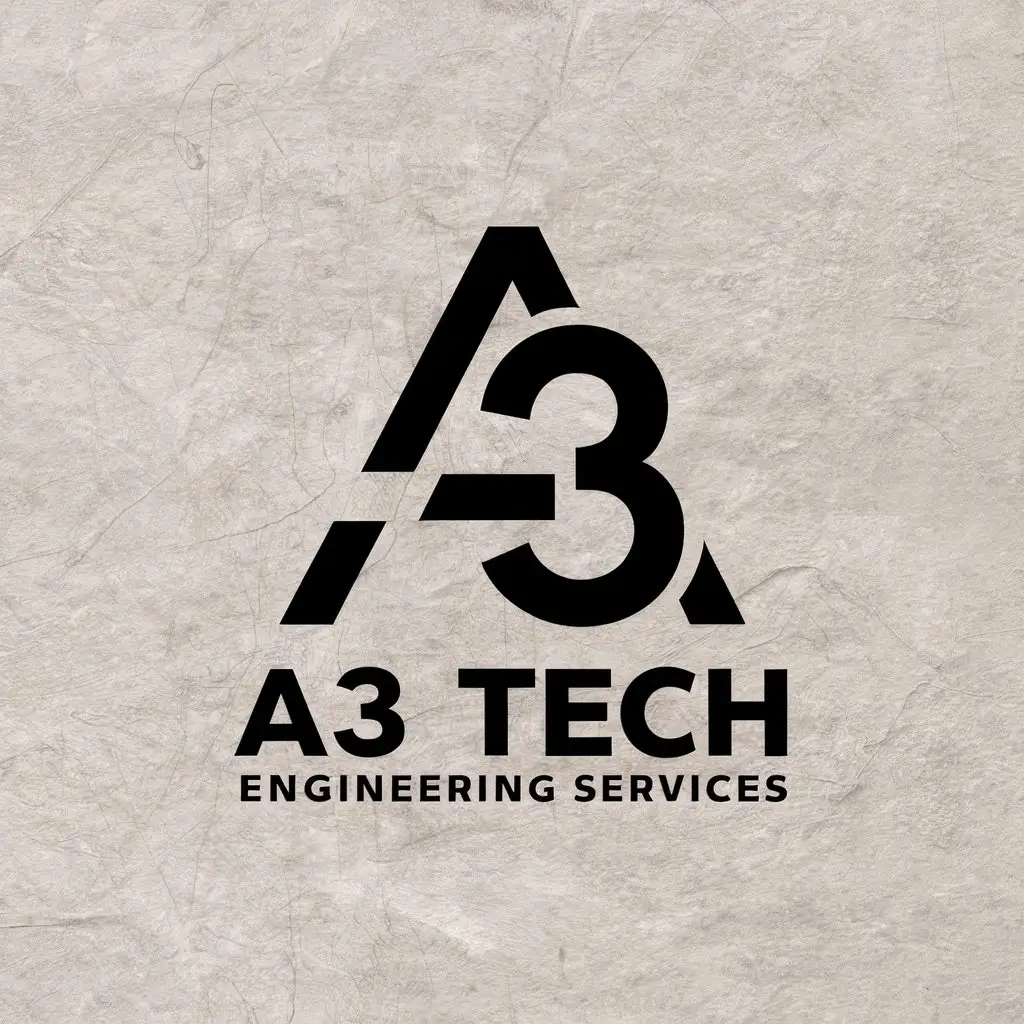 LOGO Design For A3 Tech Engineering Services A3 Symbol in Moderate Blue for Construction Industry