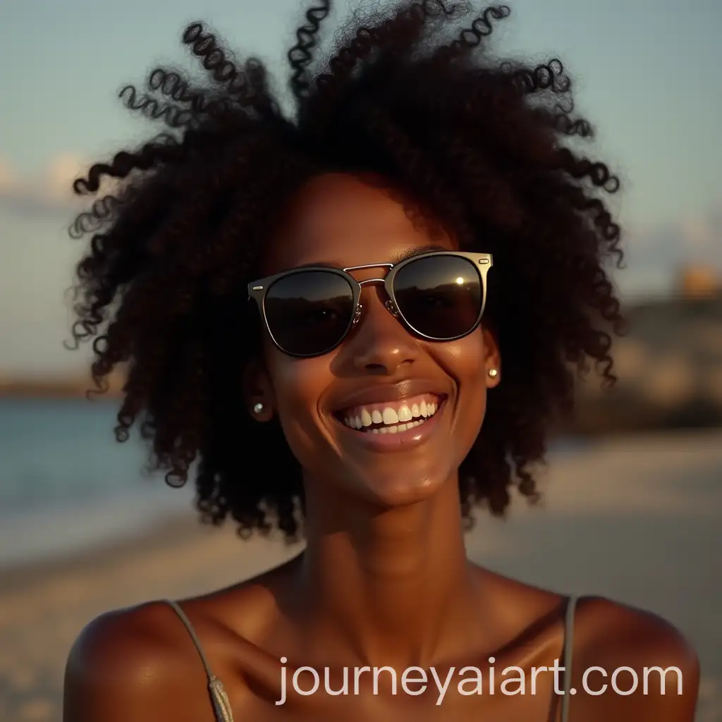 Cheerful-Black-Girl-with-Curly-Hair-and-Sunglasses-Smiling-Brightly
