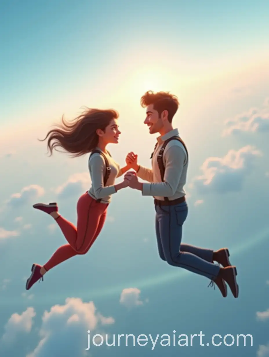 Skydiving-Couple-in-MidAir-Dance-Pose-with-Earth-Below