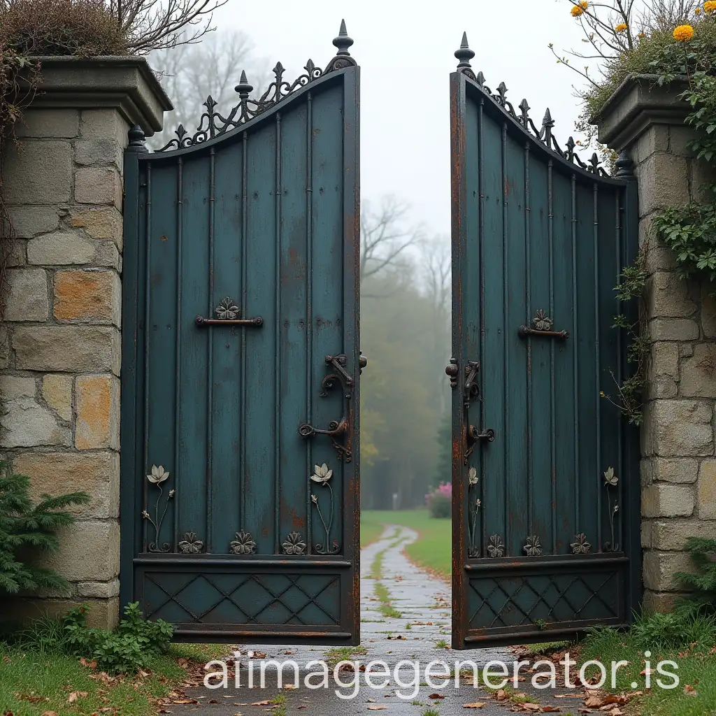 Sagging-Iron-Gates-A-Symbol-of-Timeworn-Elegance