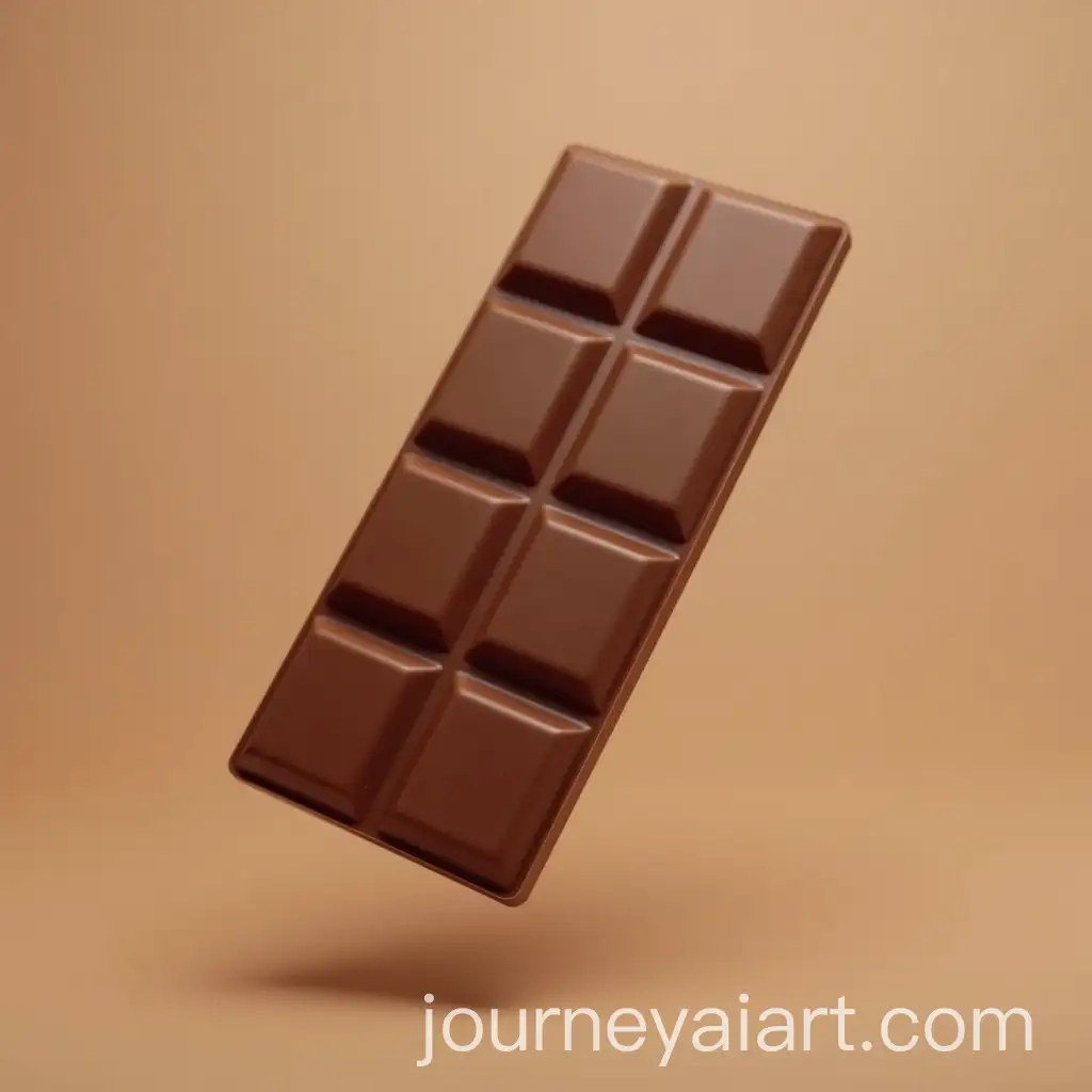 Macro-View-of-Chocolate-Bar-in-MidAir-with-Clear-Background
