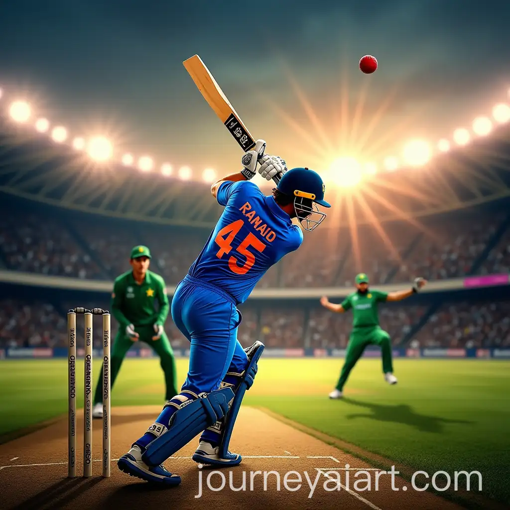 HighEnergy-Cricket-Match-Between-India-and-Pakistan-at-Sunset
