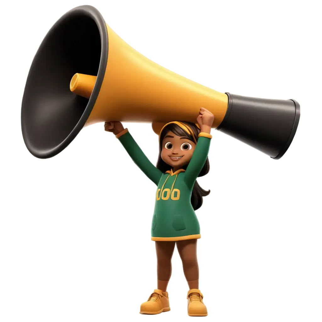 100-Megaphone-Mascot-PNG-Image-Virtual-Success-in-Deep-Dark-Green-Muted-Gold