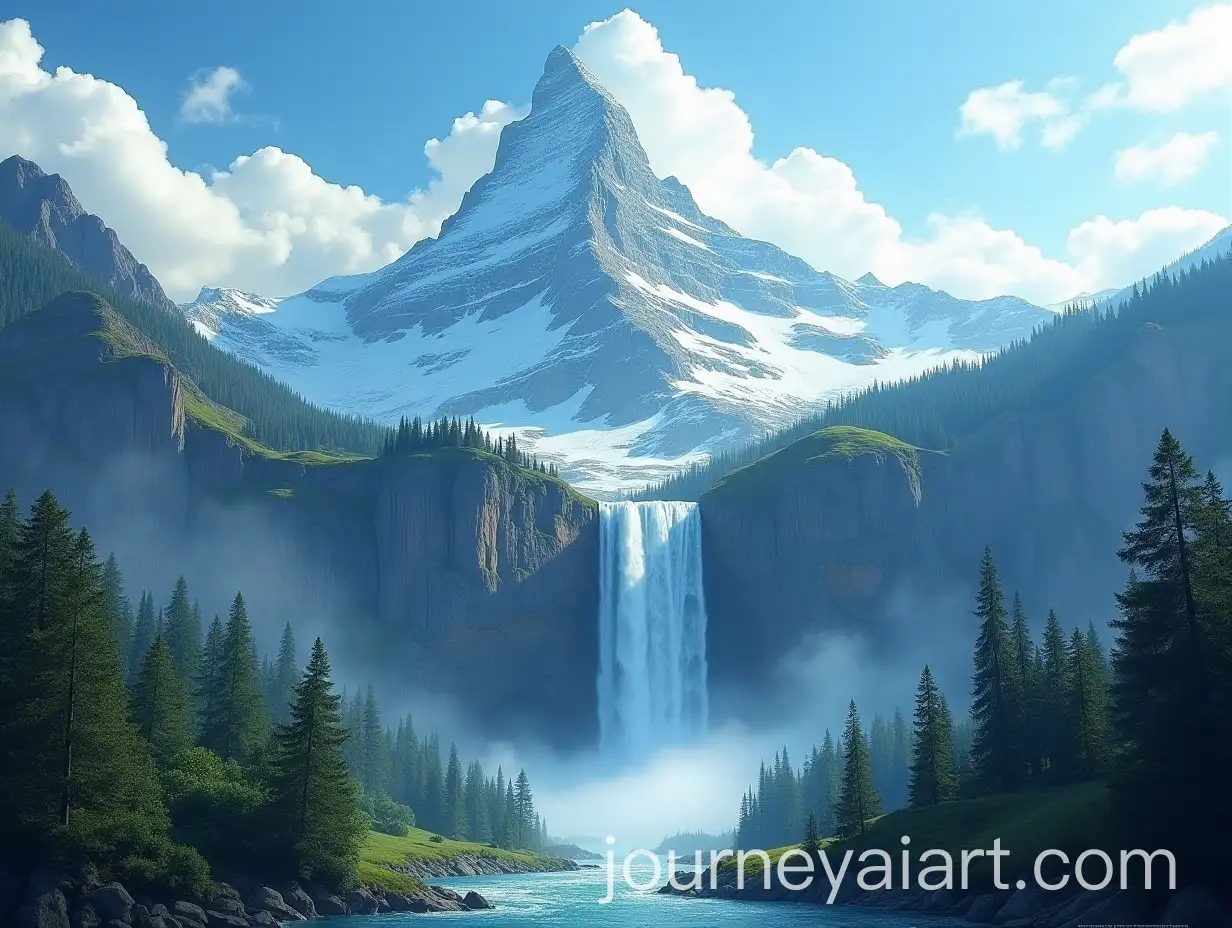 Mountain-Waterfall-with-Flowing-Streams-in-Female-Figure-Shape