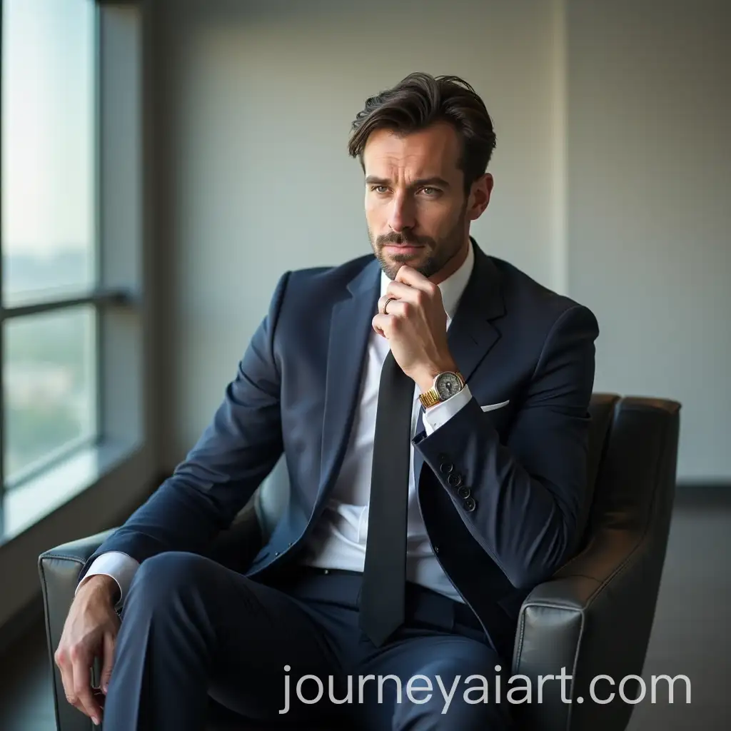 Confident-Businessman-Contemplating-in-a-Minimalist-Office