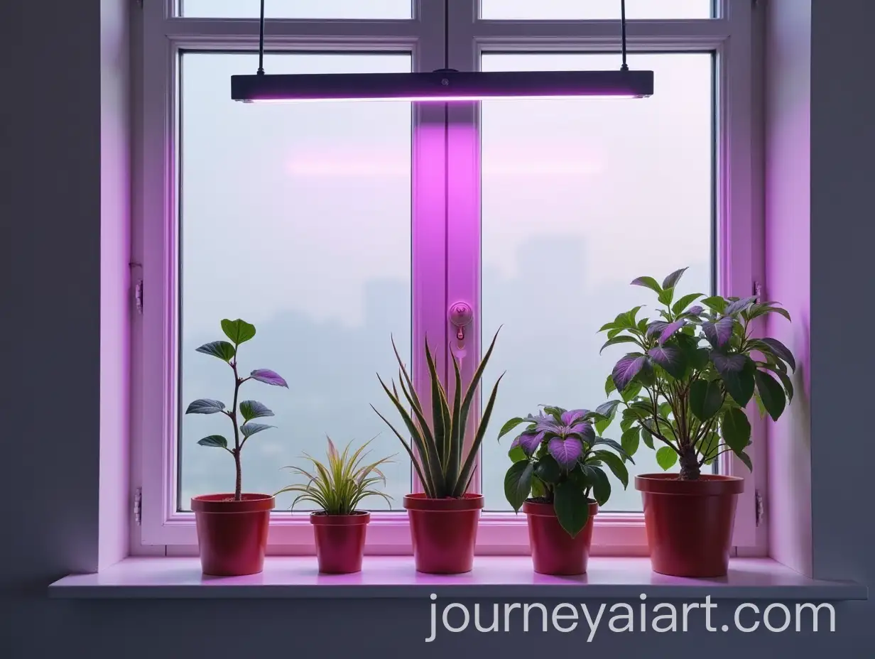 Minimalist-Interior-with-English-Window-and-Flower-Pots-on-Windowsill