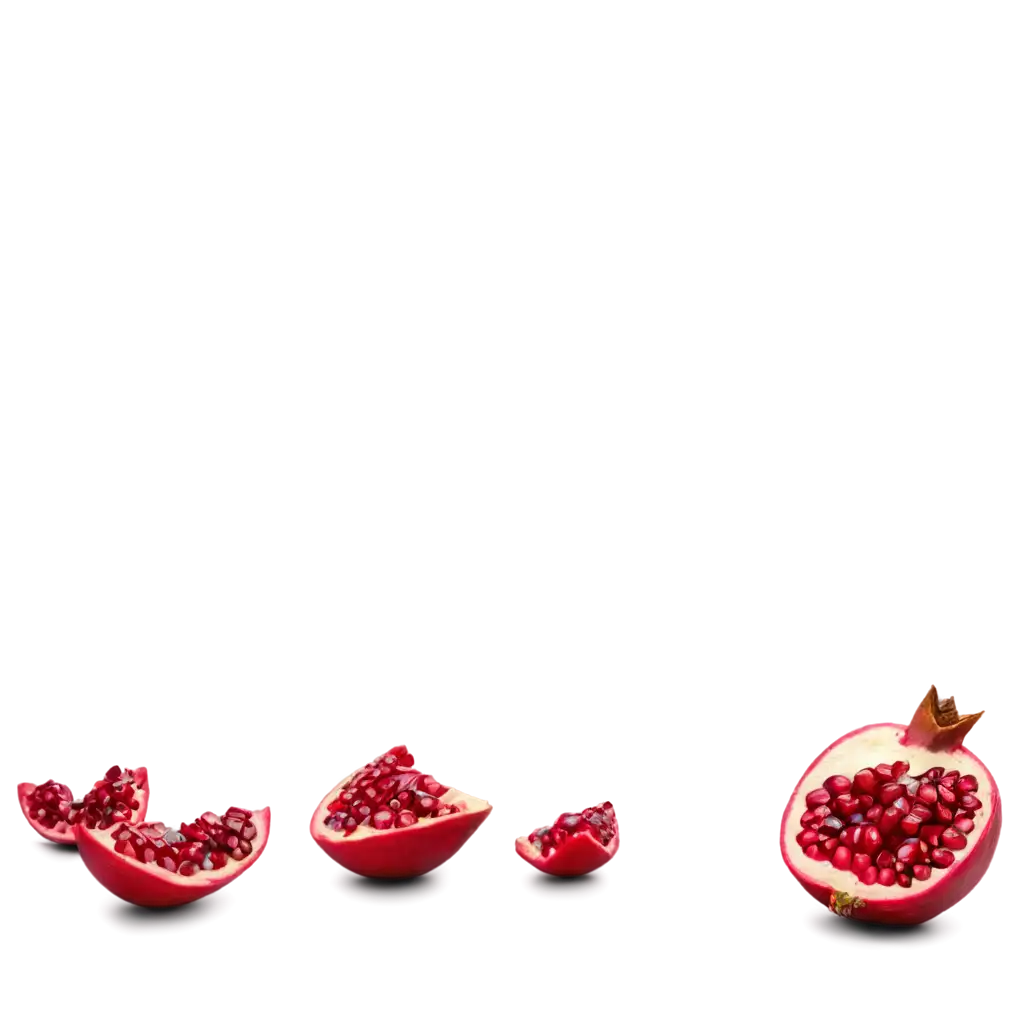 Vibrant-PNG-Image-of-Pomegranate-Fruit-with-Scattered-Seeds-Fresh-and-Detailed-Visual-Representation