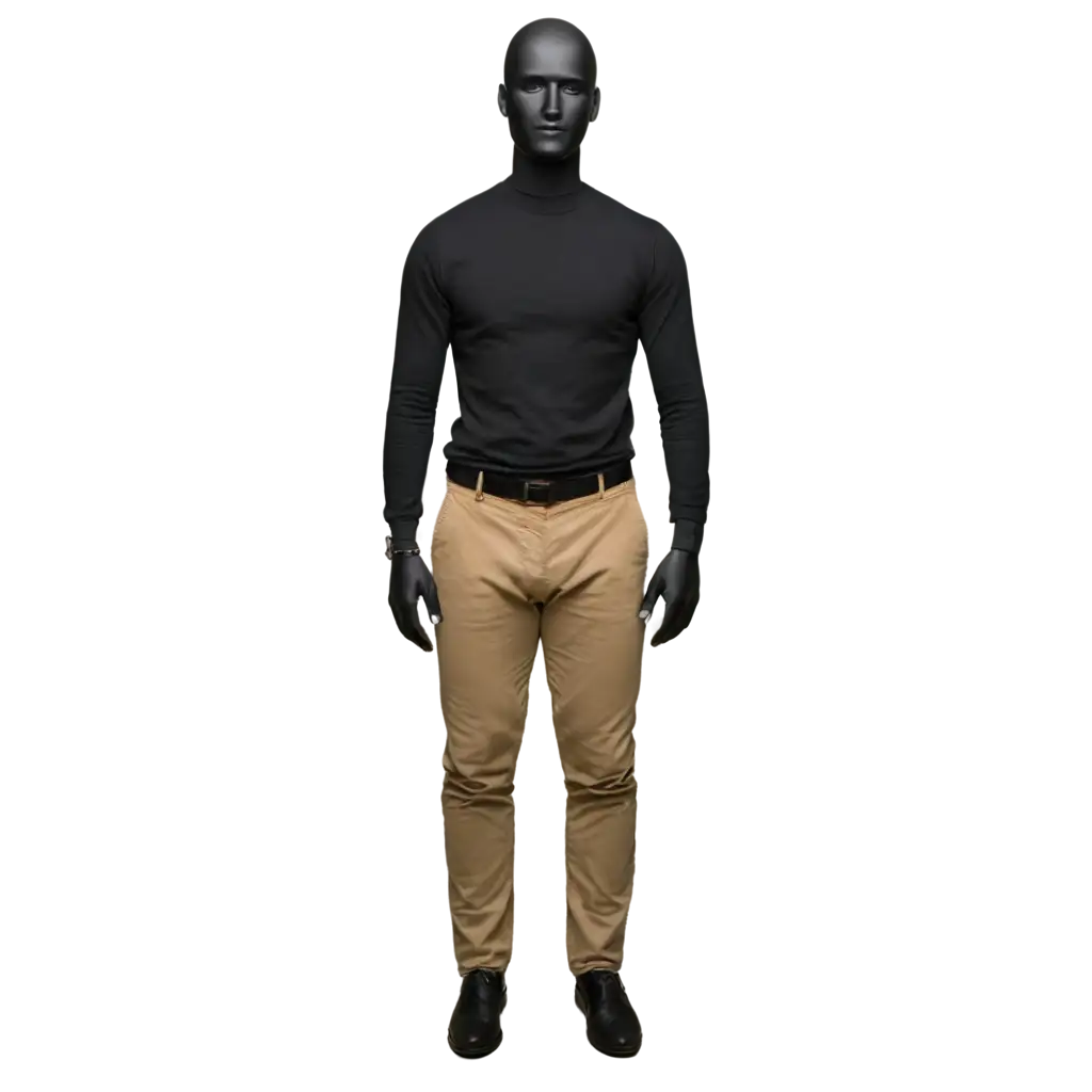 Black dummy model image of man standing still