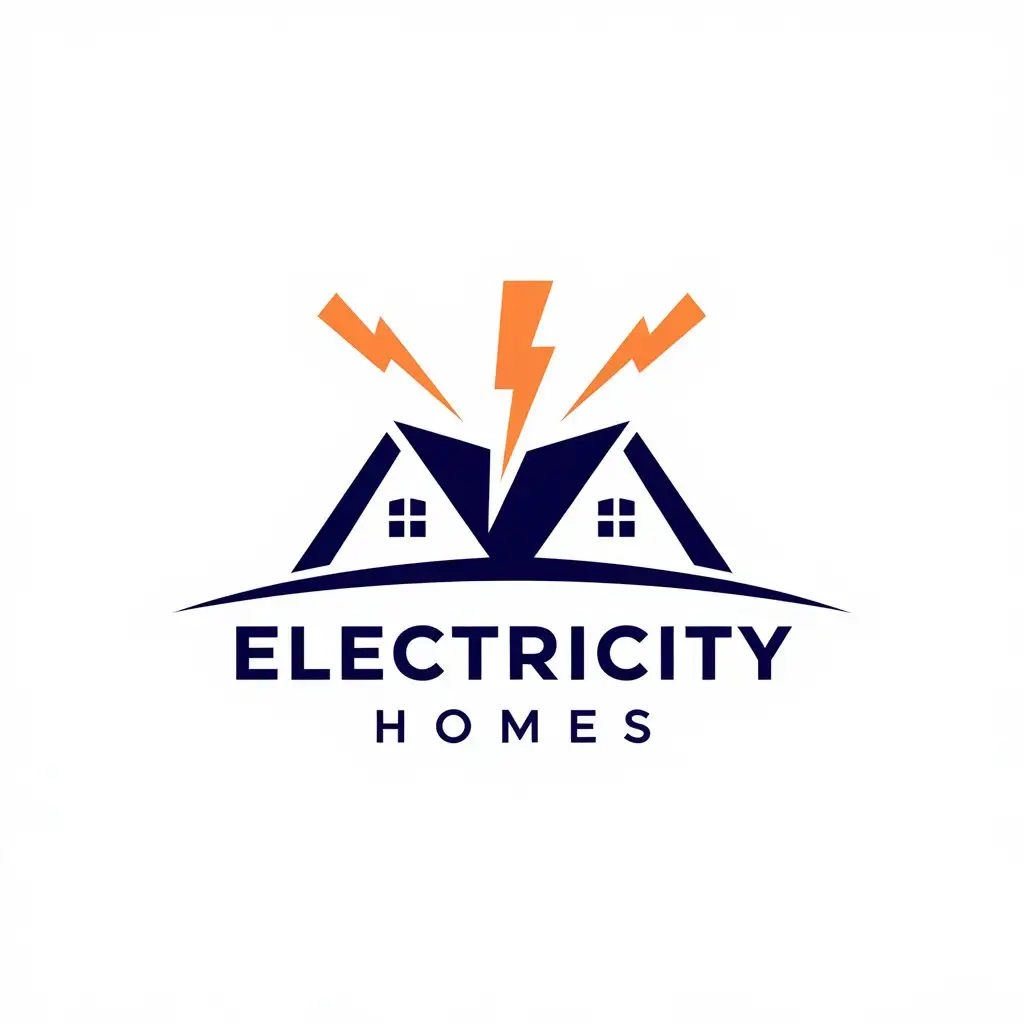 a vector logo design,with the text "electricity homes", main symbol:electricity homes,Moderate,be used in Real Estate industry,clear background