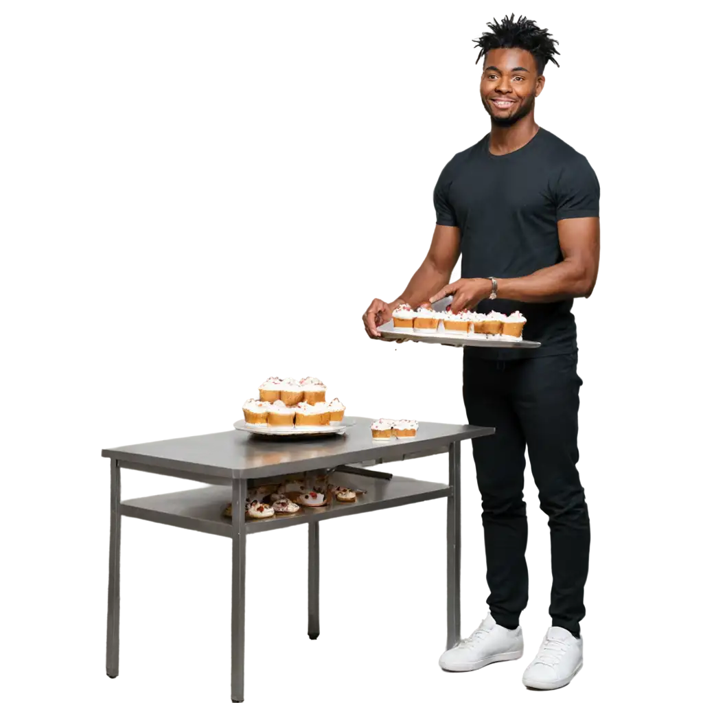 Young-African-BakerPNG-Image-Usage-Analysis-Creating-Cakes-Cupcakes-and-Pastries-PNG-Image-for-Bakery-and-Culinary-Art-Enthusiasts