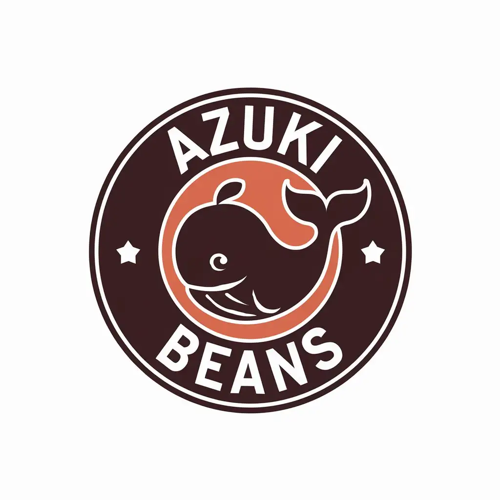 a vector logo design,with the text "azuki beans", main symbol:whale, bean,Moderate,clear background