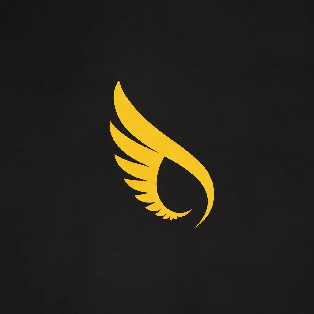 Minimalist-Yellow-Wings-Design-on-Black-Background