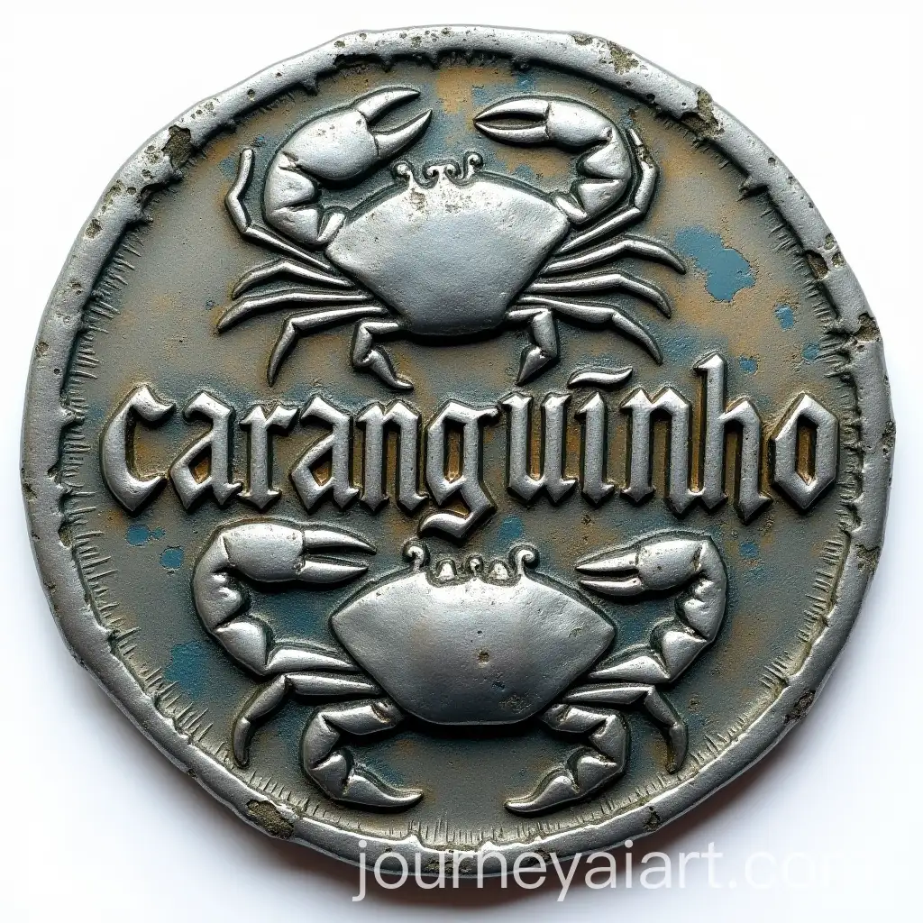 Vintage-Platinum-Coin-with-Gothic-Caranguinho-Inscription
