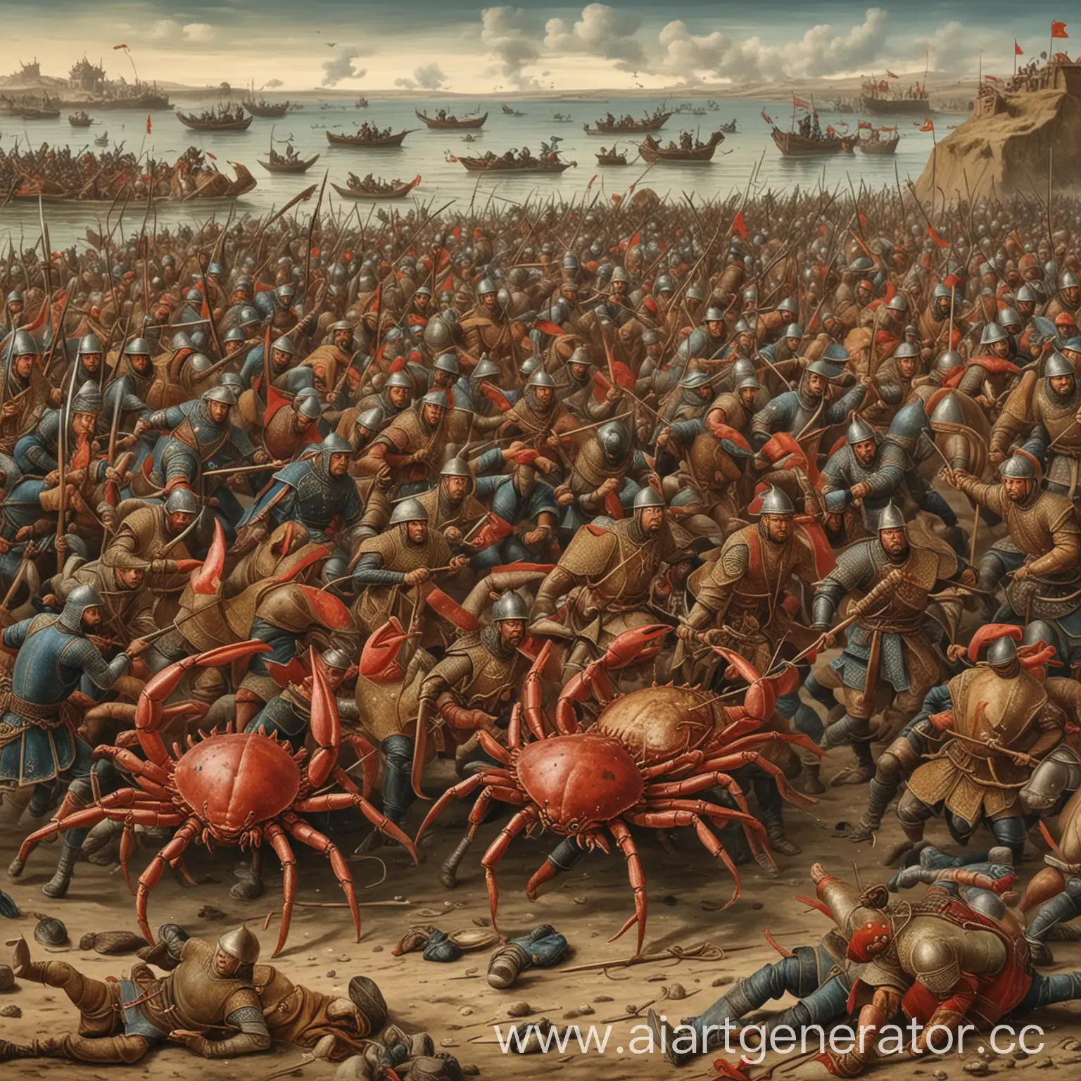 Tatar-Mongols-in-Combat-with-Giant-Crabs