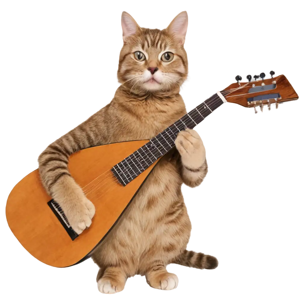 Cat-Plays-Balalaika-PNG-A-Whimsical-Image-for-Creative-Projects