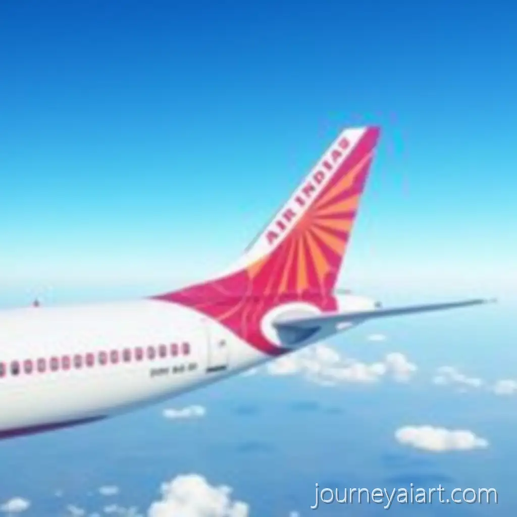 Air-India-Aircraft-Tail-with-Logo-Against-Blue-Sky-and-Mountains