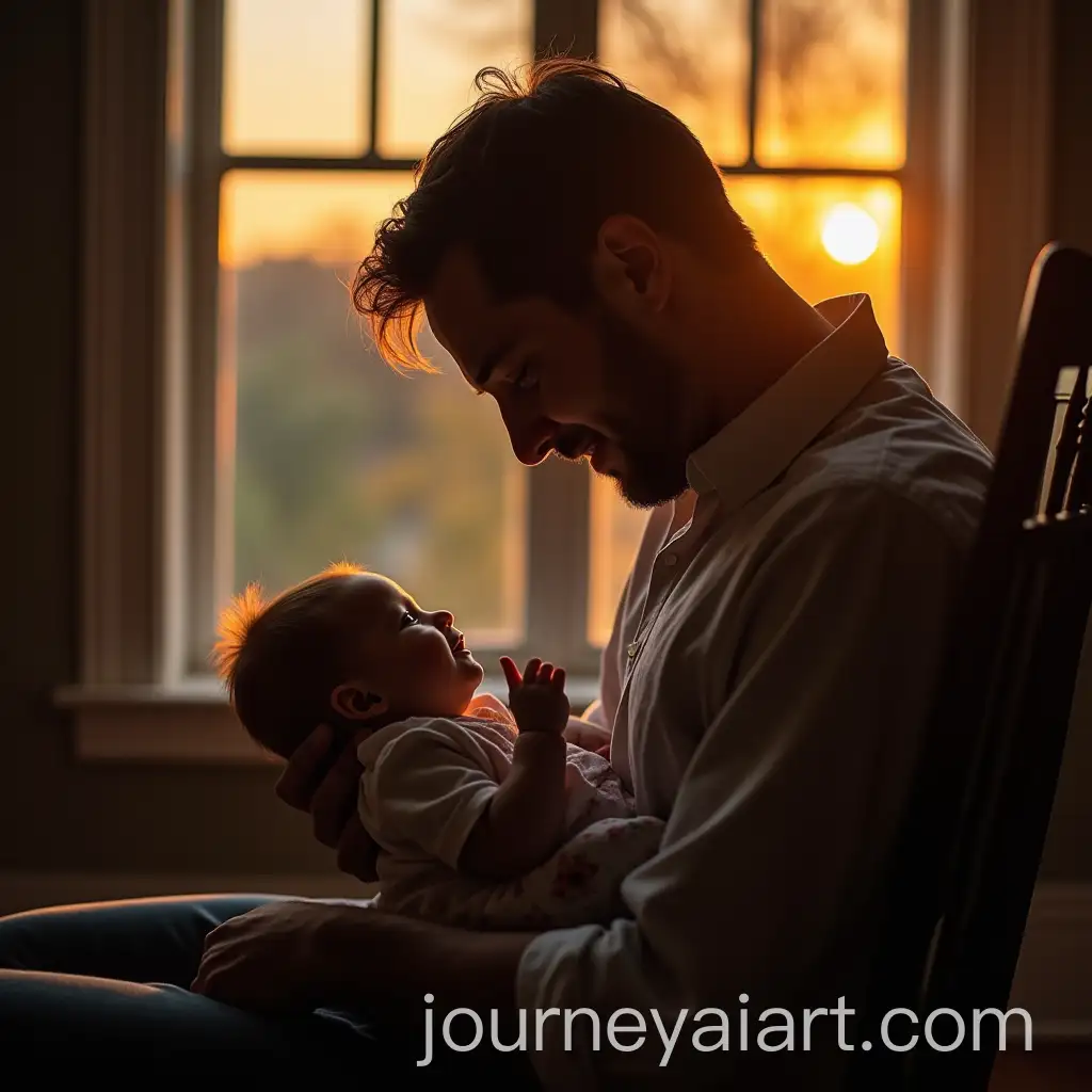 Father-and-Daughter-Sharing-a-Quiet-Moment-with-Hiccups-at-Sunset