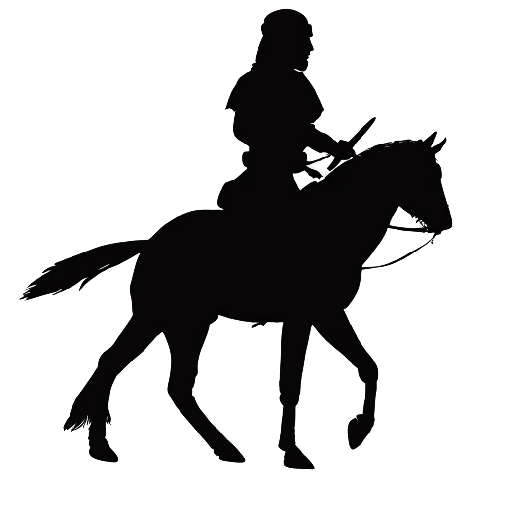 Silhouette-of-an-Arab-Warrior-Riding-a-Horse-with-Sword-PNG-Image-for-Historical-and-Cultural-Design