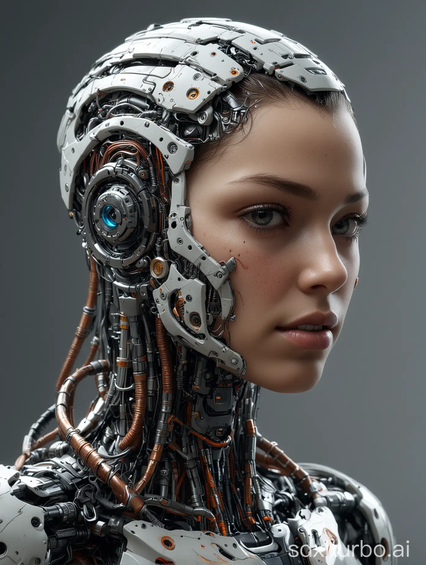 An ultra-photorealistic, highly detailed, cyborg