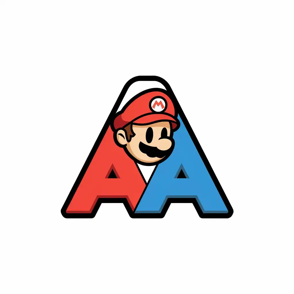 LOGO Design for AA Vector Logo Featuring 3D Mario Theme for Sports Fitness