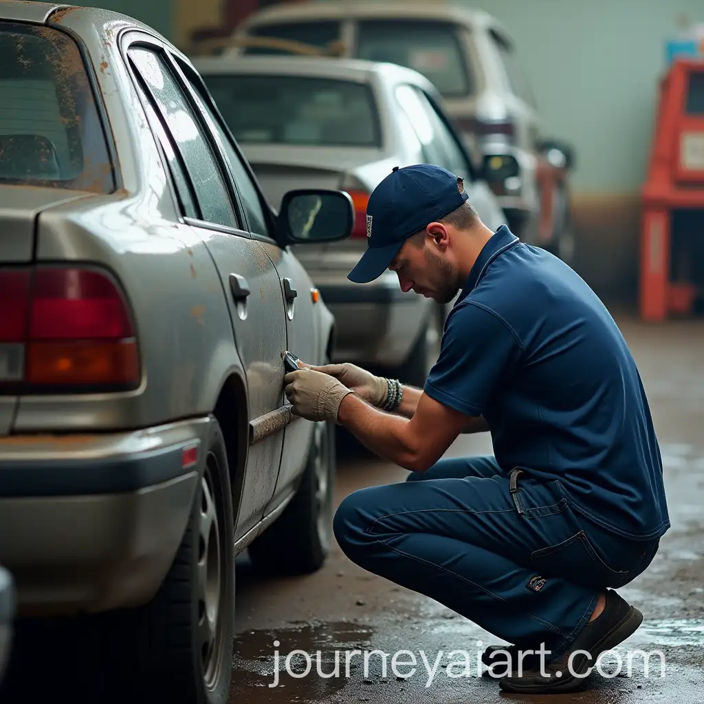 Man-Repairing-a-Moving-Car-in-Motion