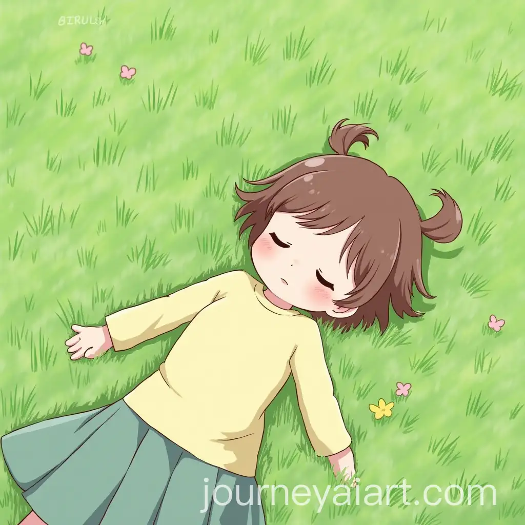 Tender-Girl-Sleeping-in-Grass-and-Flowers-Studio-Ghibli-Anime-Style