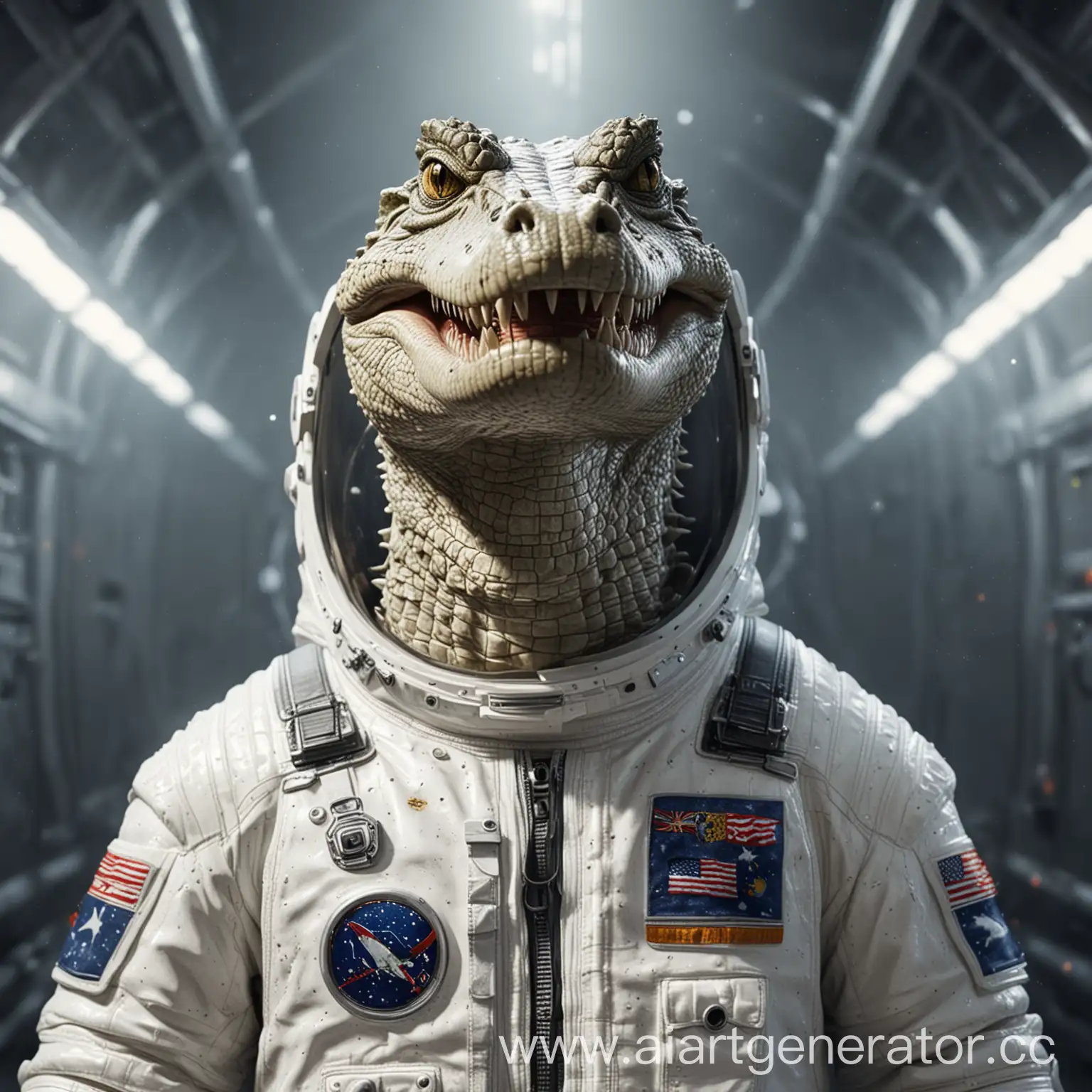 Crocodile-in-White-Spacesuit-Bright-Space-Photorealism-Art