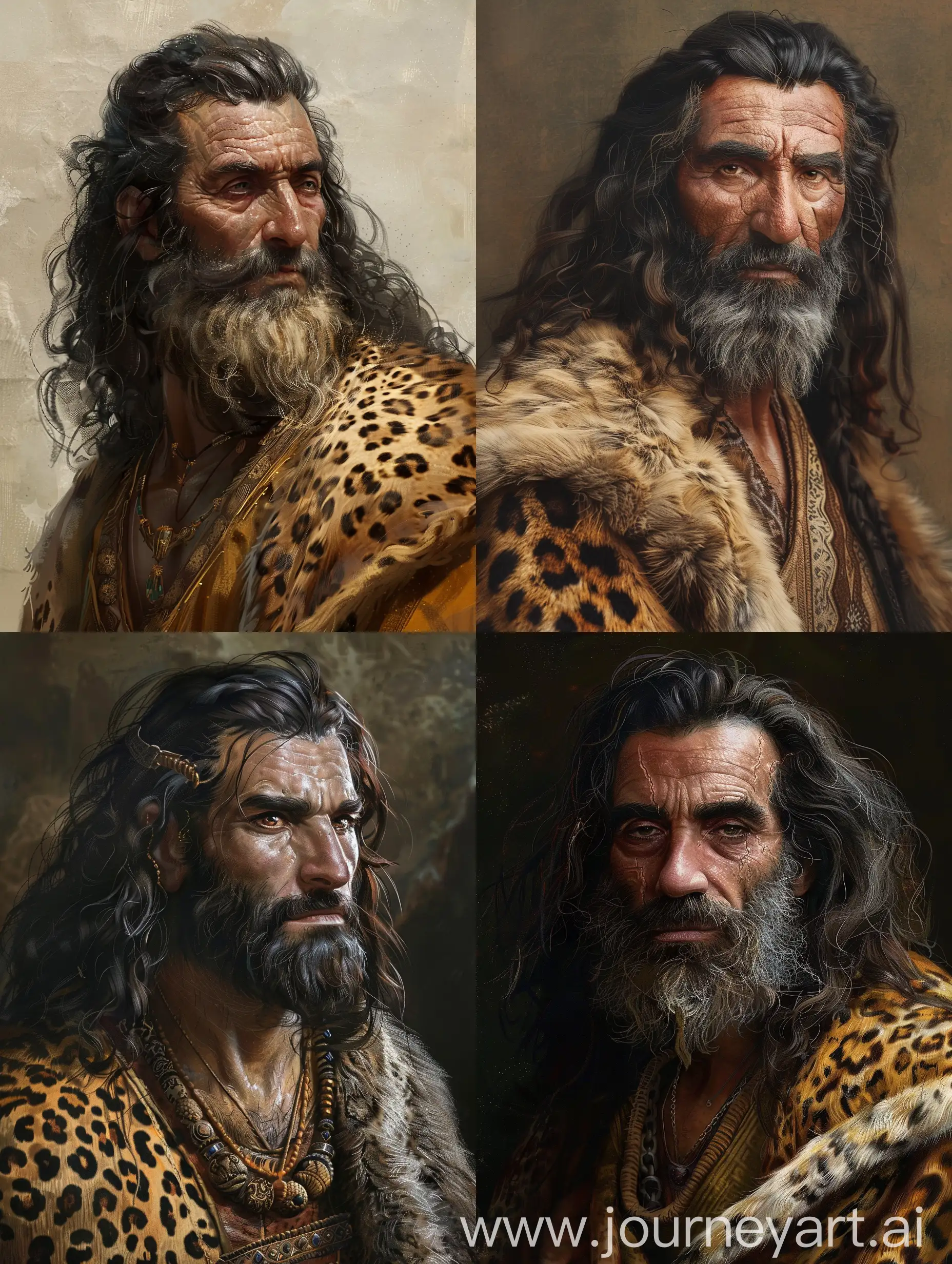 Ancient-Iranian-Man-in-Leopard-Skin-Clothing-Resembling-Cyrus-and-Darius