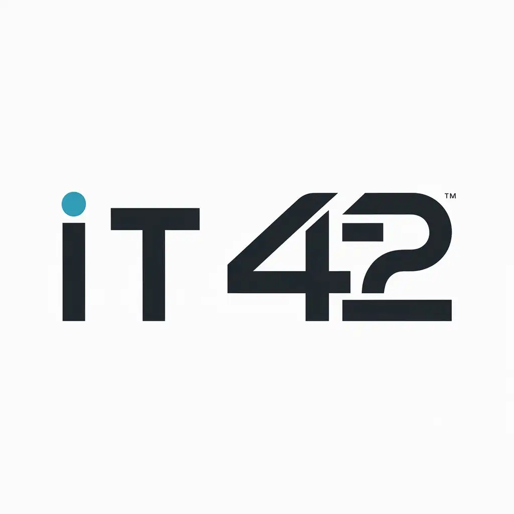 a logo design,with the text "IT42", main symbol:42,Minimalistic,be used in Technology industry,clear background