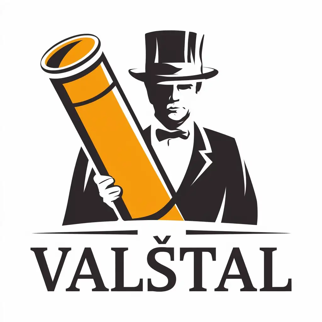 LOGO Design for Valtal Gentleman with Cylinder Moderate Style Clear Background