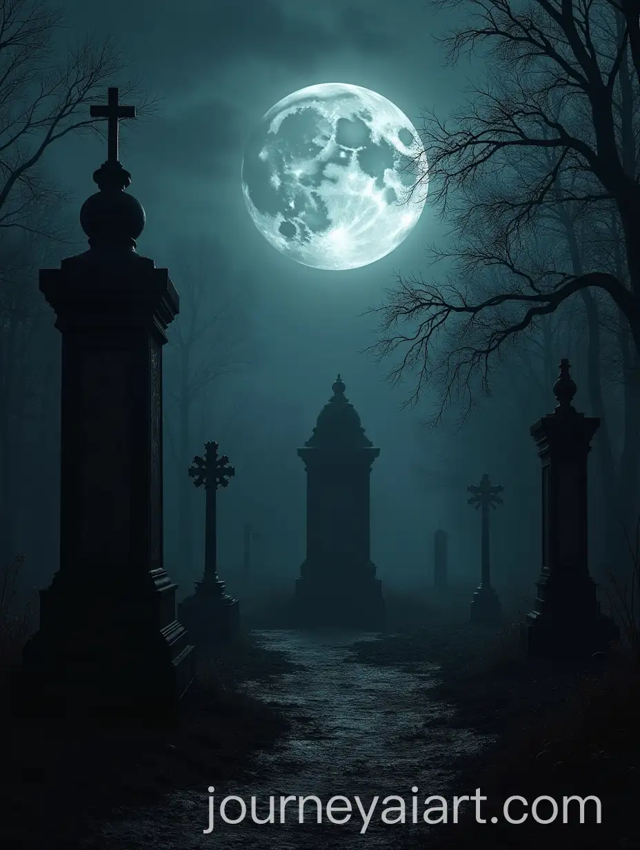 Thrash-Metal-Single-Cover-with-Moonlit-Cemetery-and-Dark-Atmosphere