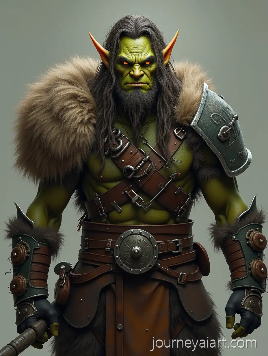 Realistic-Ork-Warrior-HunterOrk-warrior-hunter-image-in-Fur-and-Leather-Armor