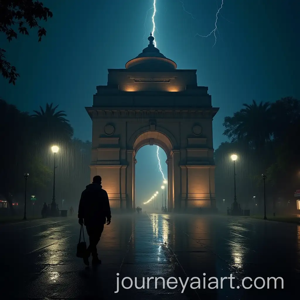 Solitary-Figure-in-Thunderstorm-at-Gateway-of-India