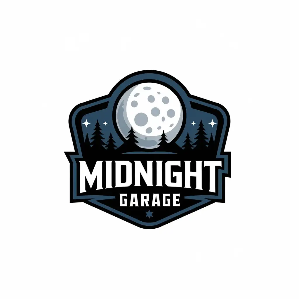 LOGO Design for Midnight Garage Moon Symbol in Automotive Industry