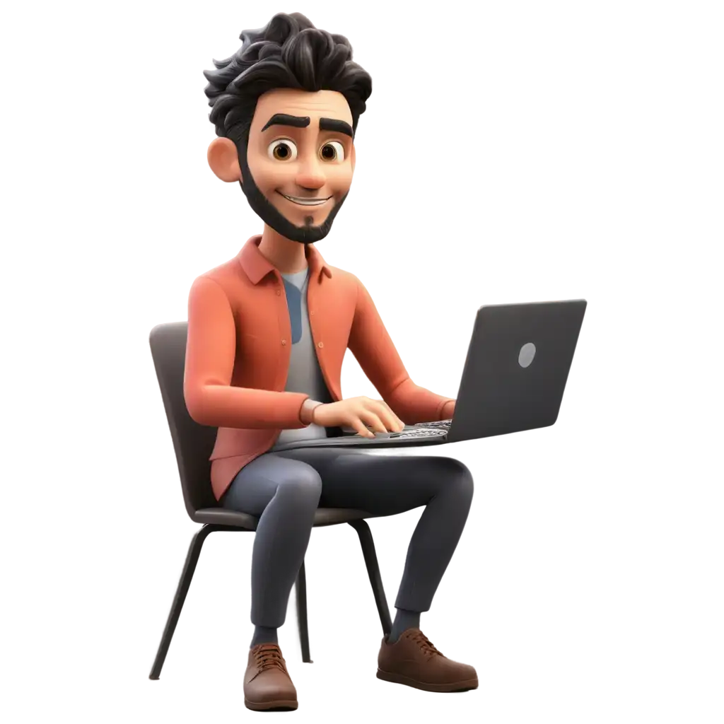 PNG-Image-of-an-Animated-Man-Typing-on-a-Laptop-High-Quality-Versatile-Digital-Asset