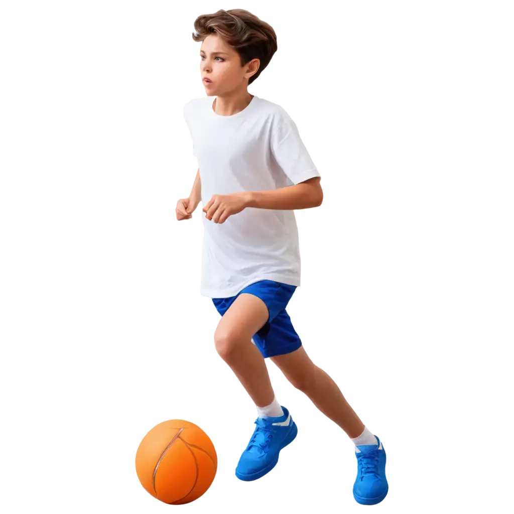 Dynamic-Action-Photo-Boy-Playing-Futsal-on-Vibrant-Orange-and-White-Court-PNG-Image