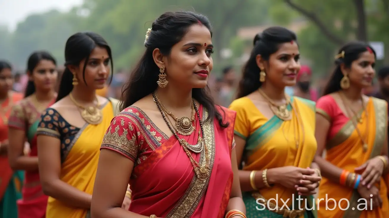 Elegant-Indian-Women-Embracing-Cultural-Heritage-in-Vibrant-Saris