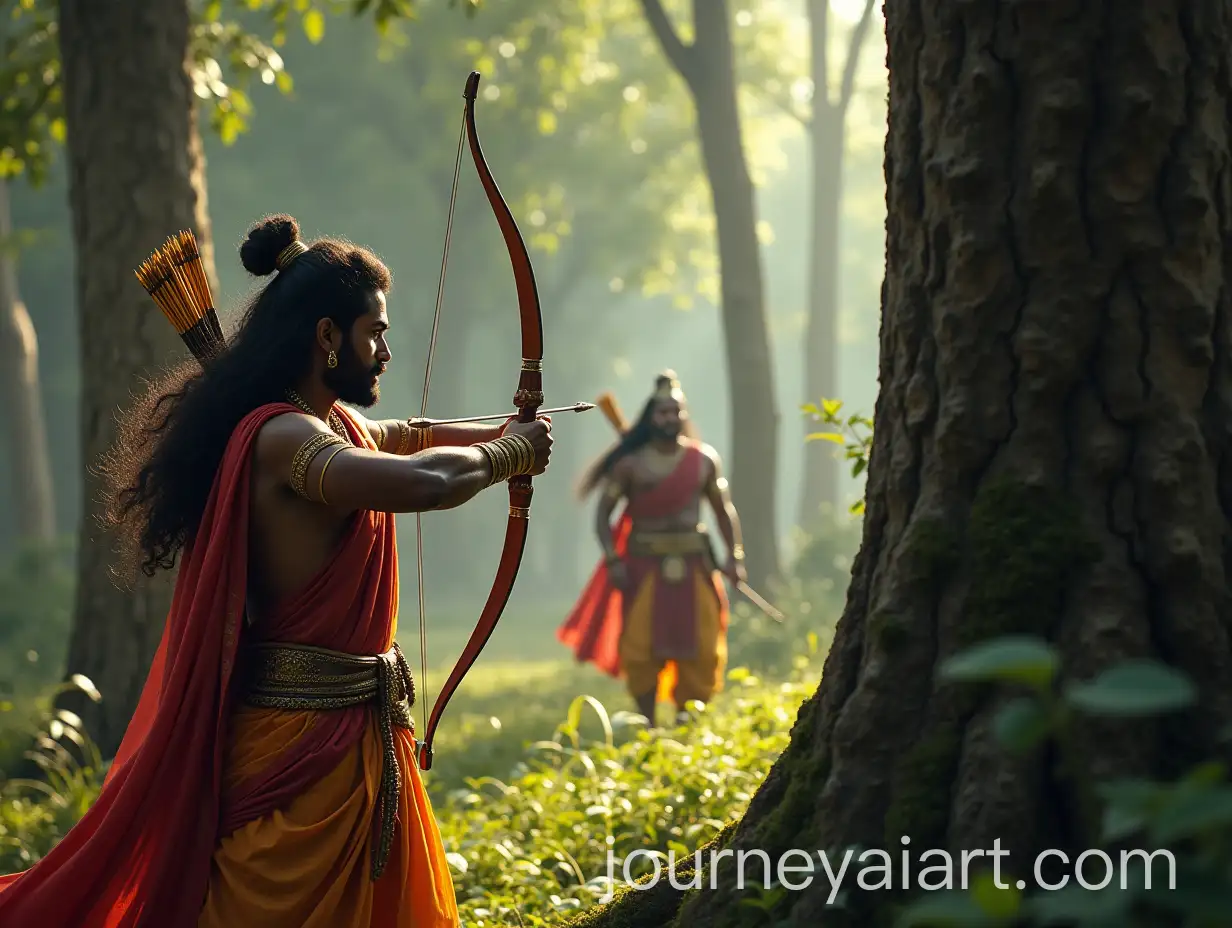 Lord-Rama-Aiming-at-Vali-in-a-Tense-Forest-Showdown