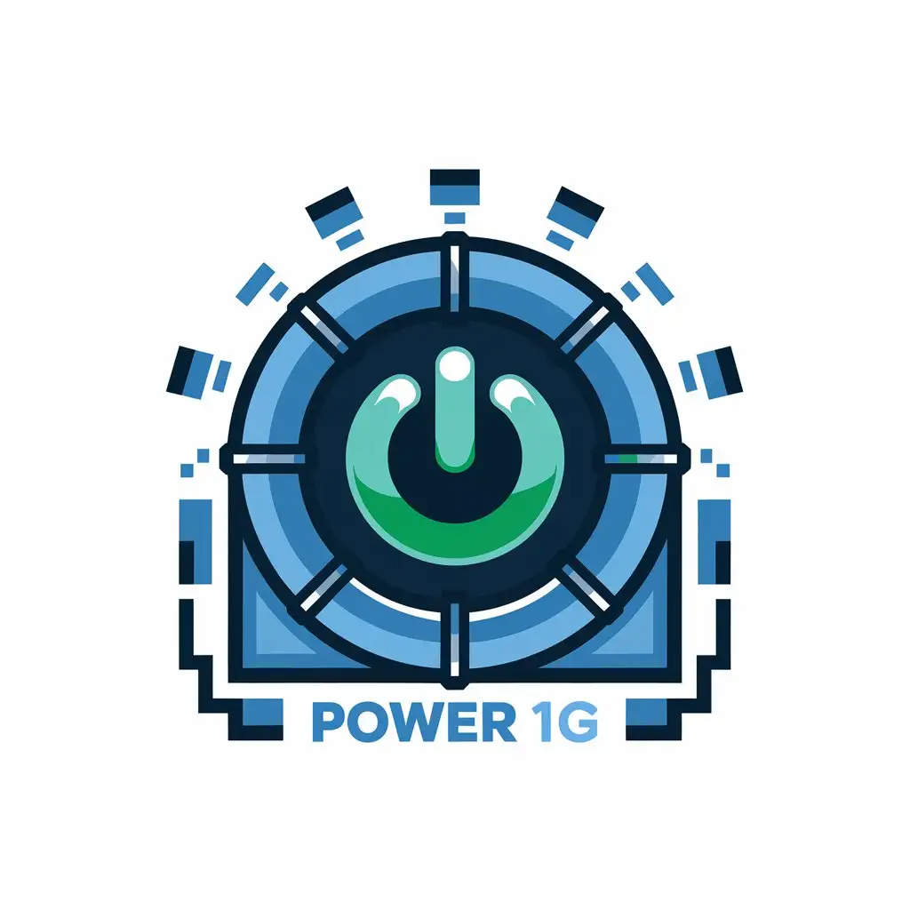 LOGO Design for Power 1G Power Button Symbol with Retail Industry Focus