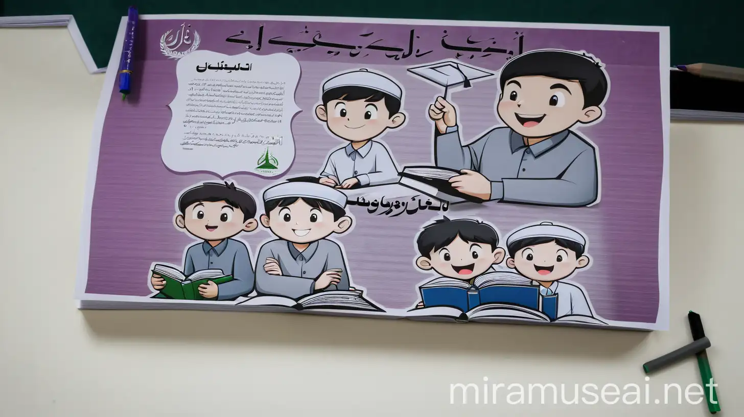 Two Boys Studying Together in an Islamic School