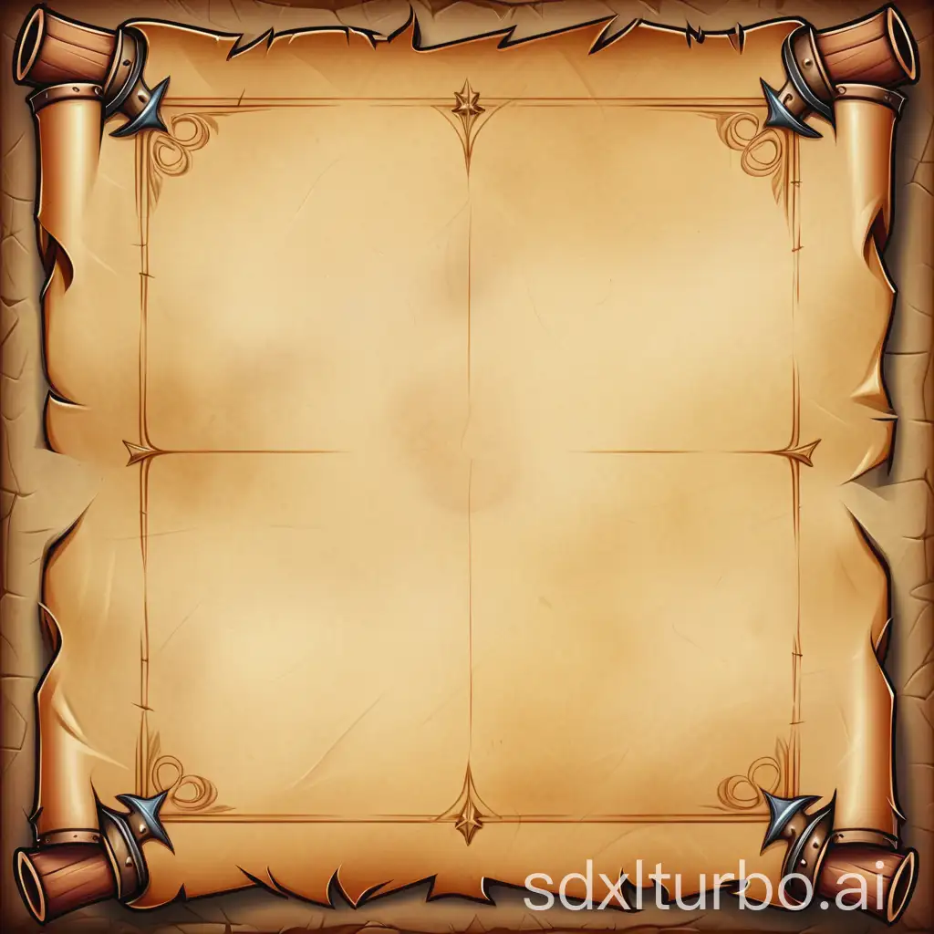 Medieval style parchment for game menu background