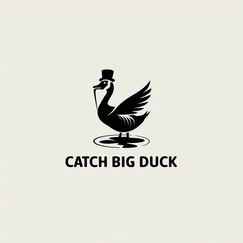 LOGO Design for Catch Big Duck Minimalistic Goose Elements with Clear Background