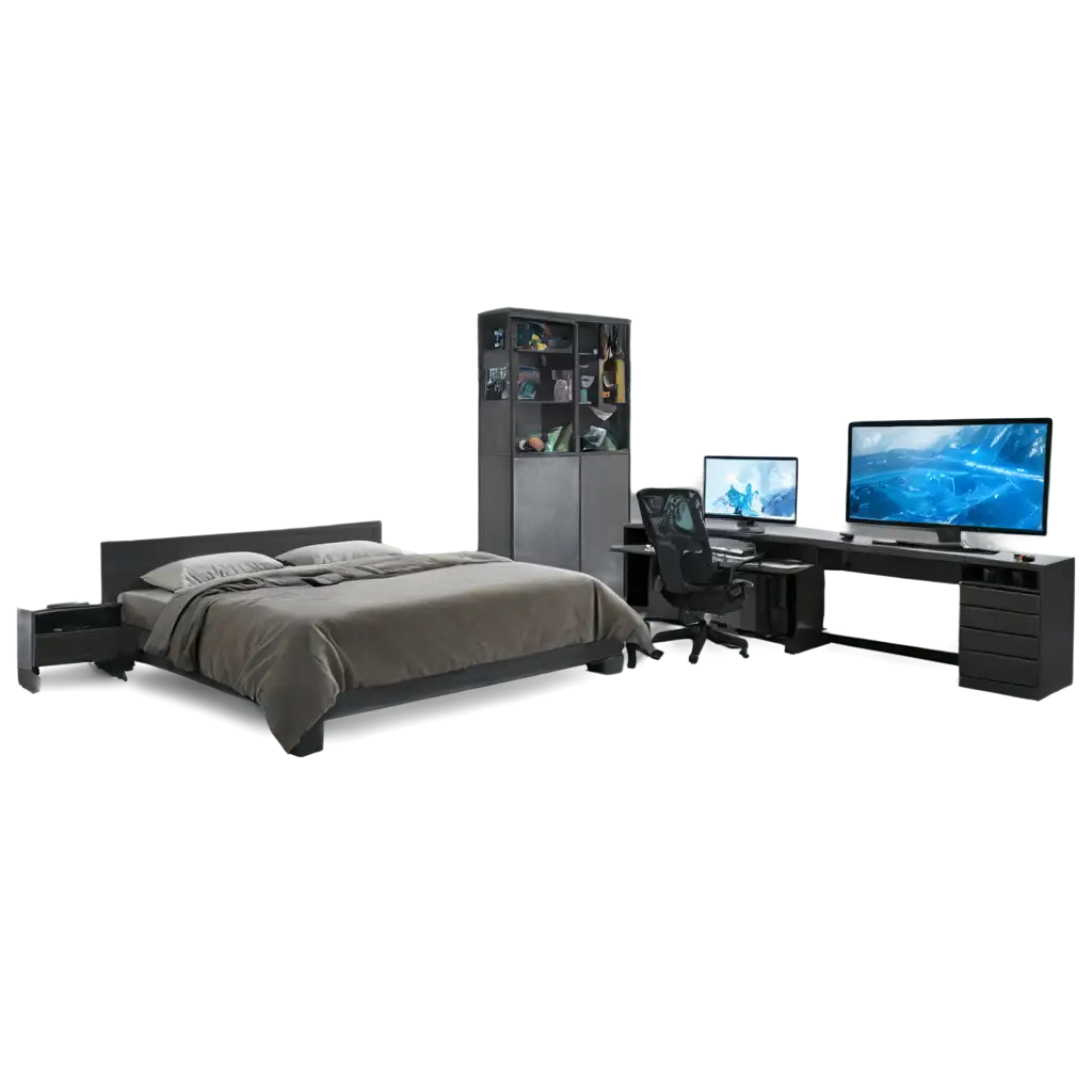 21st-Century-Bedroom-with-Gaming-PC-and-Single-Bed-at-Noon-HighQuality-PNG-Image-for-Interior-Design-Gaming-Visuals