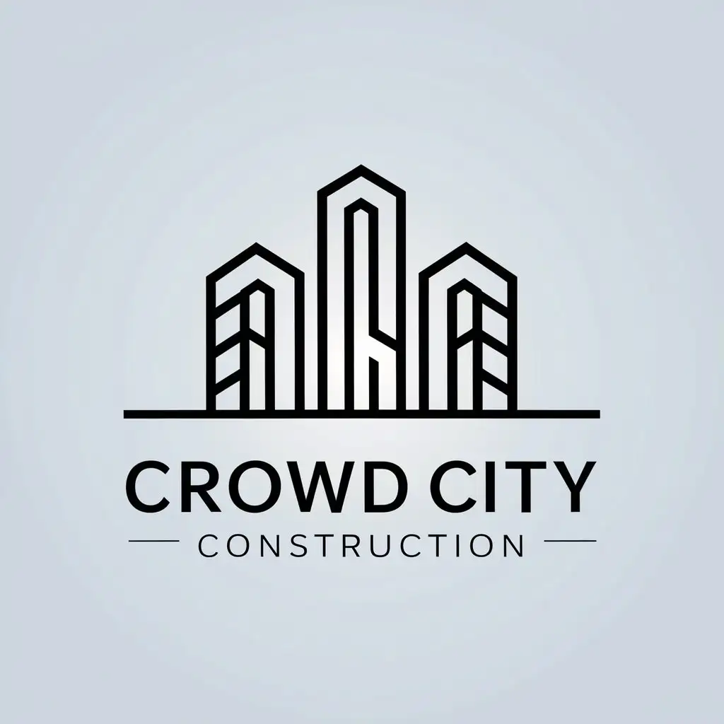 a vector logo design,with the text "crowd city construction", main symbol:architecture,Minimalistic,be used in Construction industry,clear background