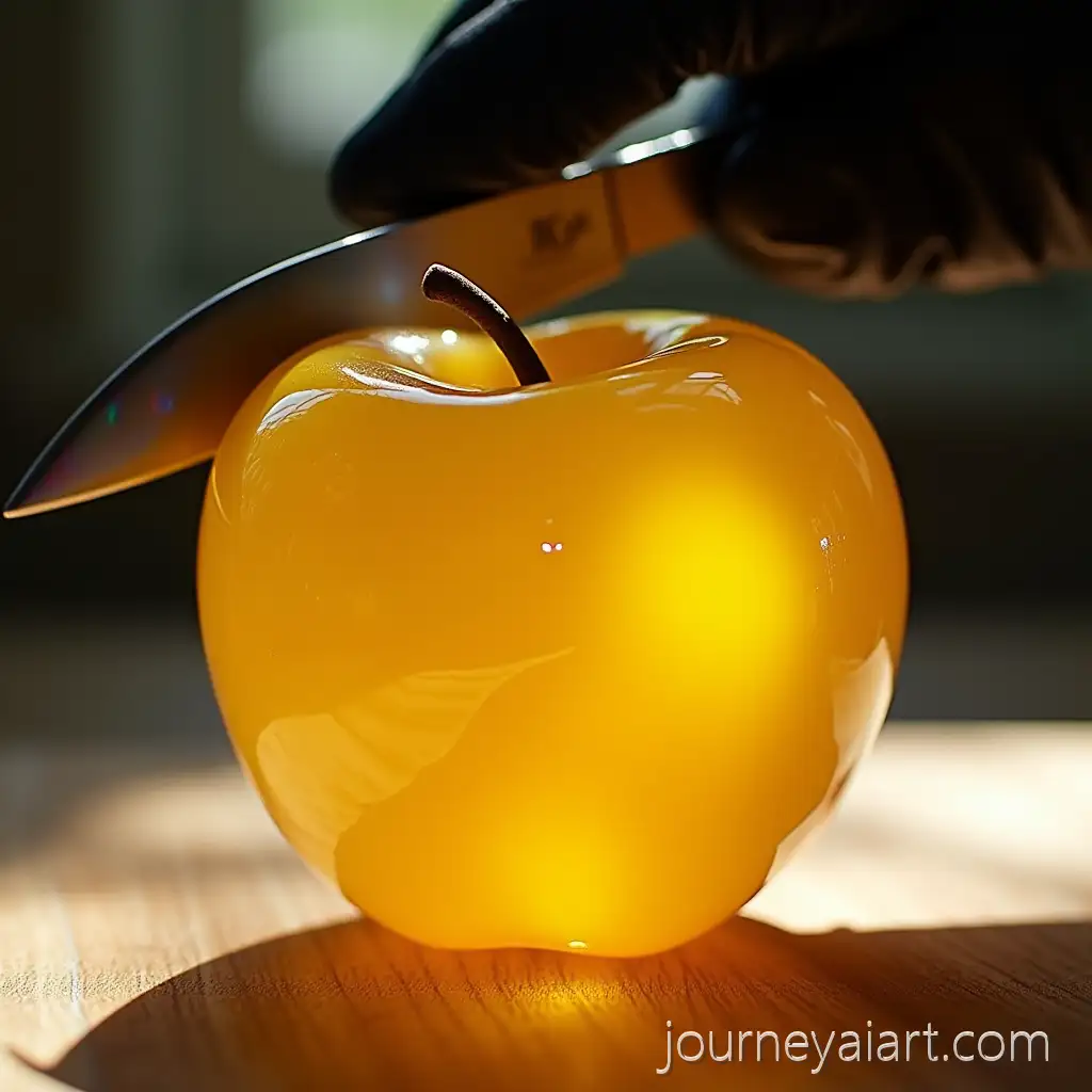 Macro-Shot-of-a-Glass-Apple-with-DramaticAI-Art-Prompt-Expansion-Lighting-and-Reflection