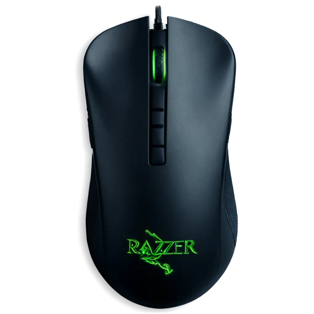 HighQuality-PNG-Image-of-a-Razer-Logo-Computer-Mouse-Top-View-No-Wire