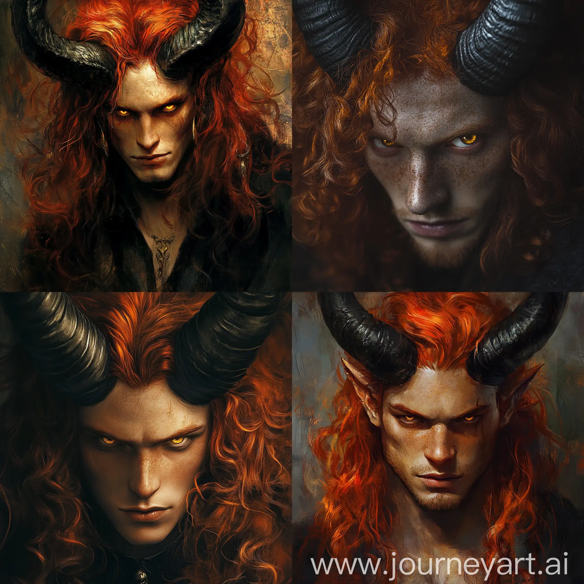 Male-Demon-with-Red-Hair-and-Golden-Eyes-in-Fantasy-Setting